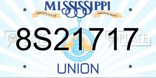 8S21717 Mississippi License Plate