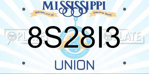8S28I3 Mississippi License Plate