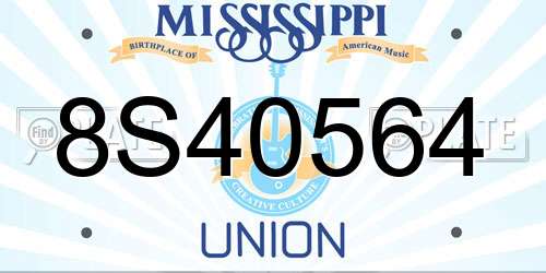 8S40564 Mississippi License Plate