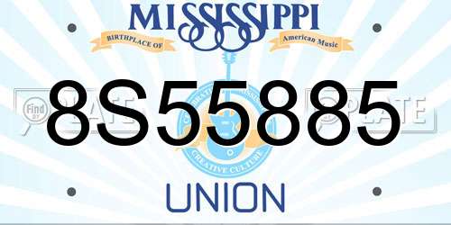 8S55885 Mississippi License Plate