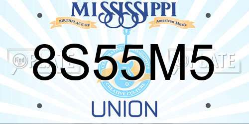 8S55M5 Mississippi License Plate