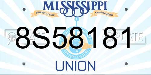 8S58181 Mississippi License Plate