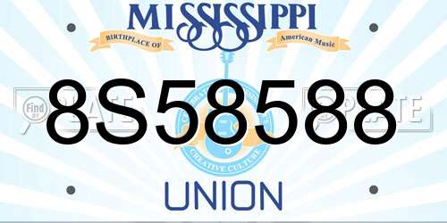 8S58588 Mississippi License Plate
