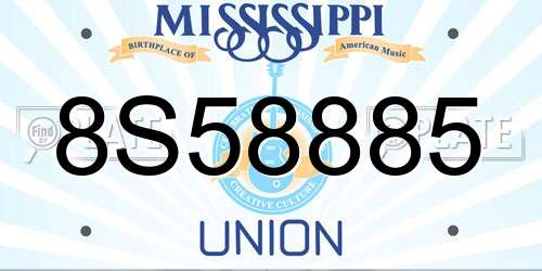 8S58885 Mississippi License Plate