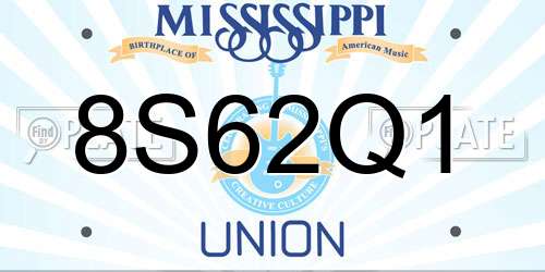 8S62Q1 Mississippi License Plate