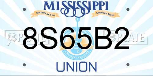 8S65B2 Mississippi License Plate
