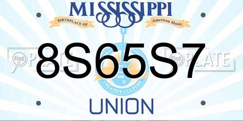 8S65S7 Mississippi License Plate