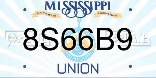 8S66B9 Mississippi License Plate
