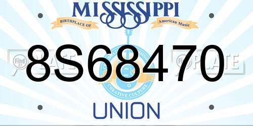 8S68470 Mississippi License Plate