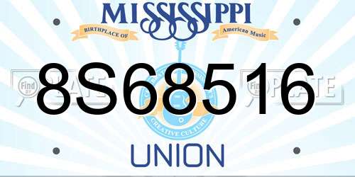 8S68516 Mississippi License Plate