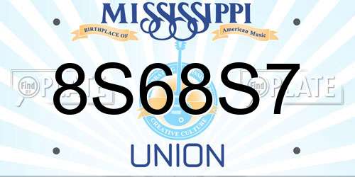 8S68S7 Mississippi License Plate