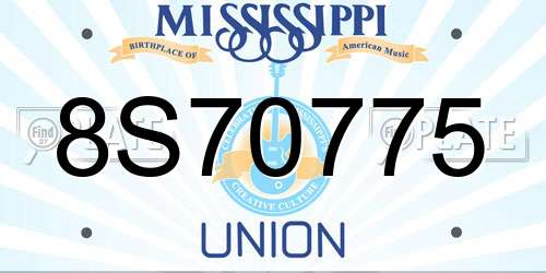 8S70775 Mississippi License Plate