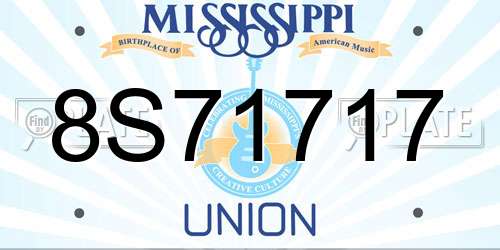 8S71717 Mississippi License Plate