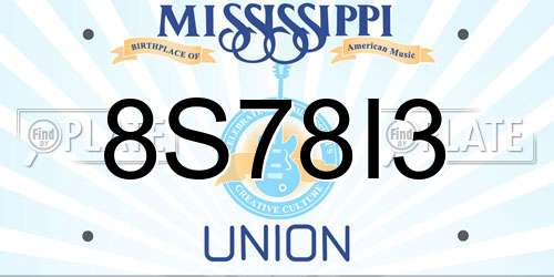 8S78I3 Mississippi License Plate