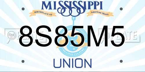 8S85M5 Mississippi License Plate