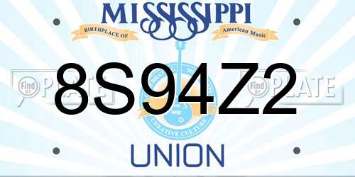 8S94Z2 Mississippi License Plate