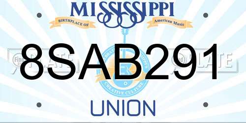 8SAB291 Mississippi License Plate