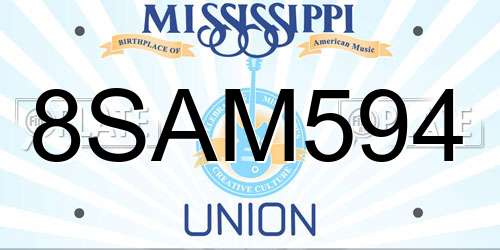 8SAM594 Mississippi License Plate