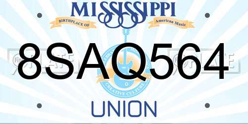 8SAQ564 Mississippi License Plate