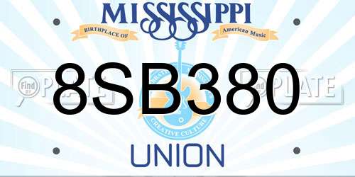 8SB380 Mississippi License Plate