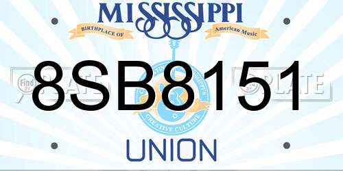 8SB8151 Mississippi License Plate