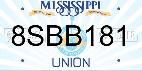 8SBB181 Mississippi License Plate