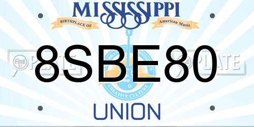 8SBE80 Mississippi License Plate