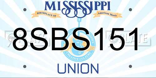 8SBS151 Mississippi License Plate