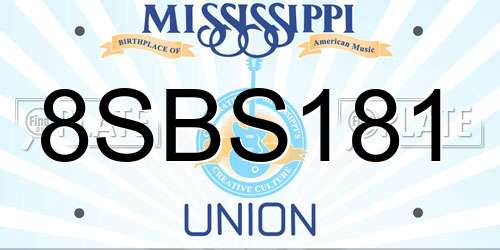 8SBS181 Mississippi License Plate
