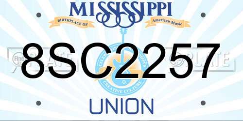 8SC2257 Mississippi License Plate