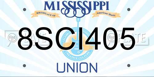 8SCI405 Mississippi License Plate