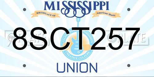 8SCT257 Mississippi License Plate