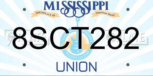 8SCT282 Mississippi License Plate