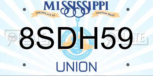 8SDH59 Mississippi License Plate