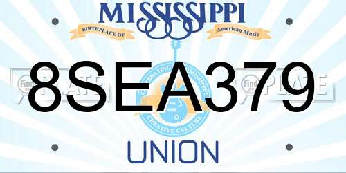 8SEA379 Mississippi License Plate