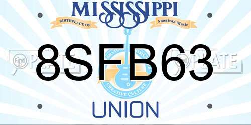 8SFB63 Mississippi License Plate