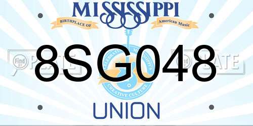 8SG048 Mississippi License Plate