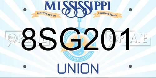 8SG201 Mississippi License Plate