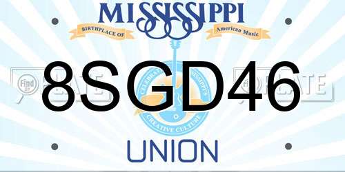 8SGD46 Mississippi License Plate