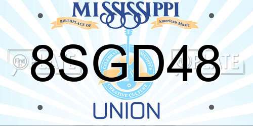8SGD48 Mississippi License Plate