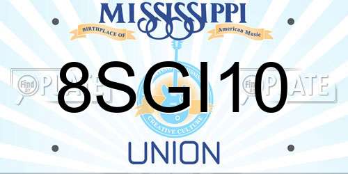 8SGI10 Mississippi License Plate