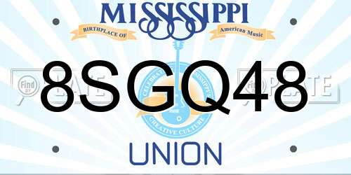 8SGQ48 Mississippi License Plate