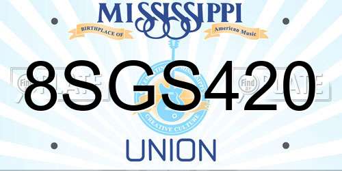 8SGS420 Mississippi License Plate