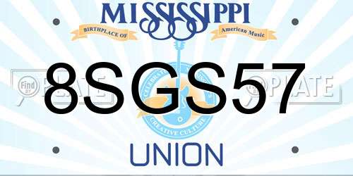 8SGS57 Mississippi License Plate