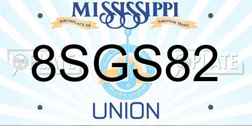 8SGS82 Mississippi License Plate