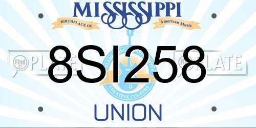 8SI258 Mississippi License Plate