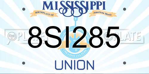 8SI285 Mississippi License Plate