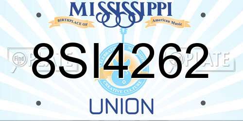 8SI4262 Mississippi License Plate