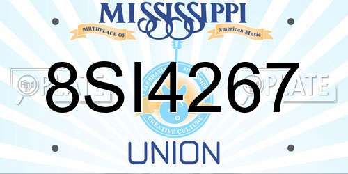 8SI4267 Mississippi License Plate