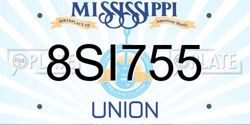 8SI755 Mississippi License Plate